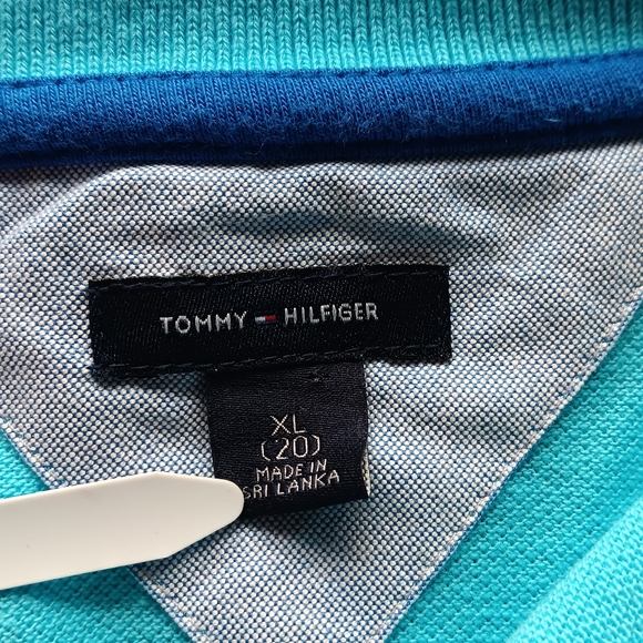 New Tommy Hilfiger Boy's Polo Shirt Short-Sleeve Buttons Blue Extra Large XL 20 - Picture 6 of 10